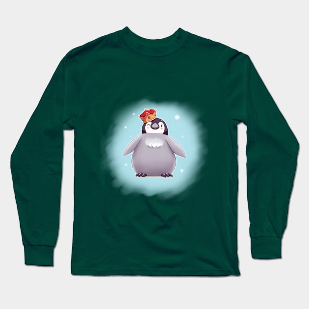 Emperor Penguin Chick 1 (Background) Long Sleeve T-Shirt by EdgeKagami